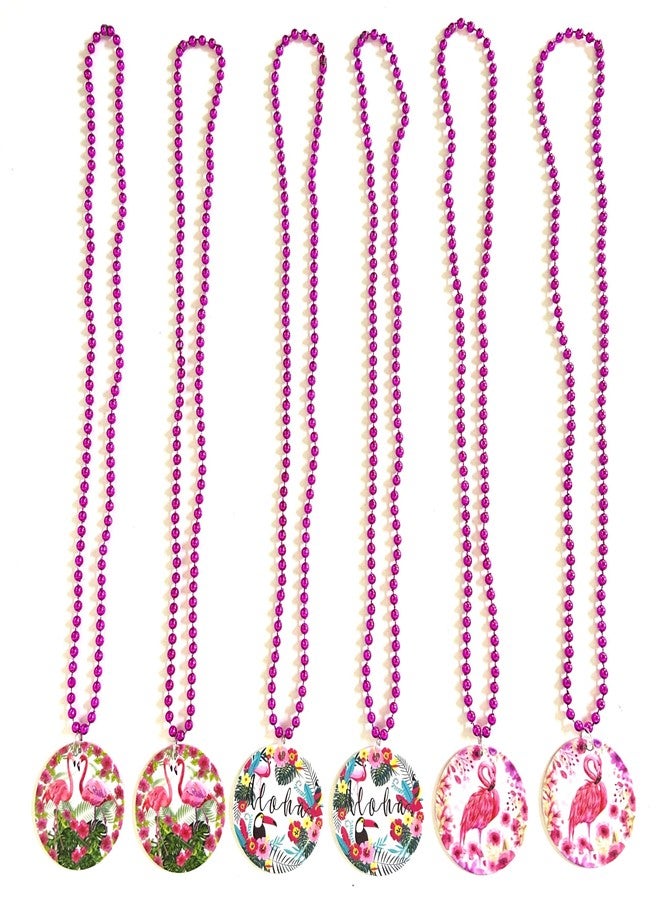 GZYSSL 12 Pcs Flamingo Bead Necklaces Party Supplies Hawaiian Flamingo Birthday Bachelorette Wedding Party Beads Decorations - Image 3